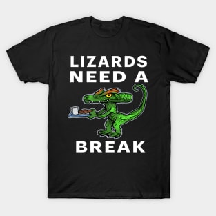 Fun lizard with milk and cookies T-Shirt